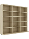 Estanteria Organizadora para CD con Aparador y Armario de Almacenamiento en Roble Sonoma, 100 x 23 x 89.5 cm