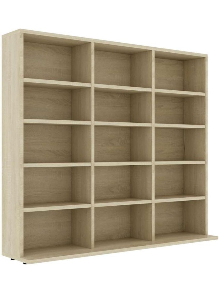 Estanteria Organizadora para CD con Aparador y Armario de Almacenamiento en Roble Sonoma, 100 x 23 x 89.5 cm