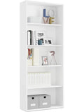 Biblioteca alta de dos baldas con diseno minimalista para oficina, estudio o salon, acabado blanco
