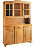 Alacena de Pino Macizo con 3 Puertas, Armario Alto de Cocina o Despensa, 130 197 42 cm