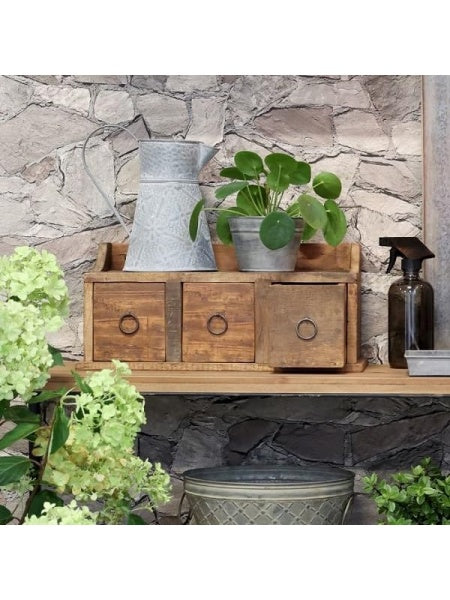 Estanteria decorativa con tres cajones para salon, dormitorio o recibidor