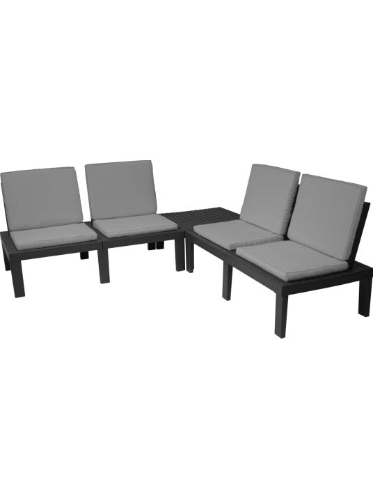 Juego de Muebles de Jardin de 5 Piezas con Cojines, Conjunto para Terraza, Patio o Balcon