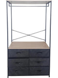Armario Organizador con 6 Cajones y Colgador para Ropa, Mueble Multifuncional, 100 x 40 x 167 cm