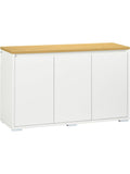 Aparador Blanco con 3 Puertas y Estantes Regulables, Armario de Almacenamiento para Cocina o Comedor, 120 x 37 x 75 cm