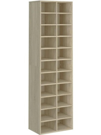 Armario zapatero vertical en roble Sonoma con gran capacidad de almacenamiento, 54 x 34 x 183 cm
