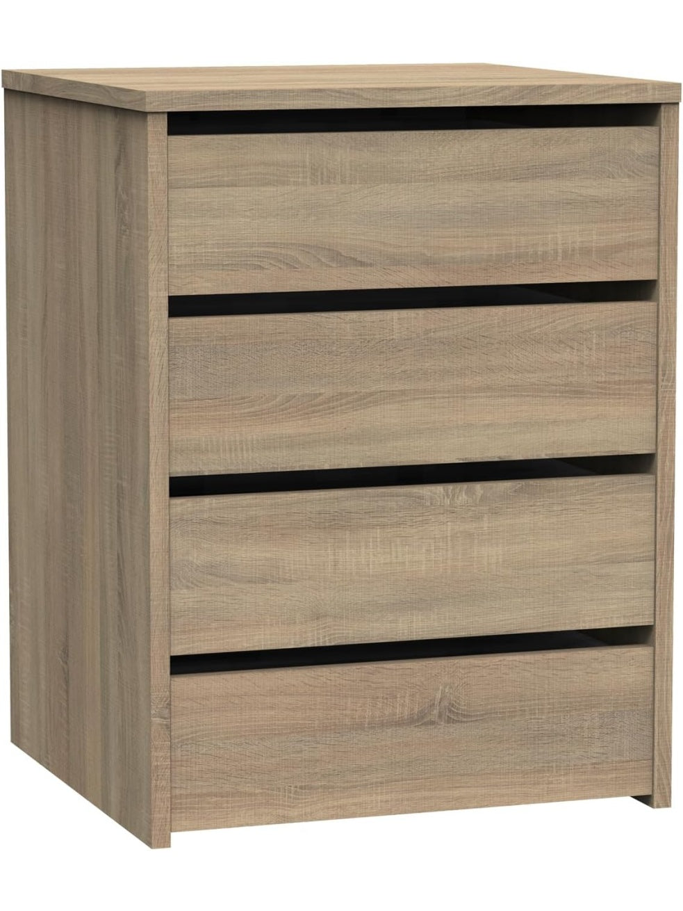 Cajonera de 4 Cajones en Roble Cambrian para Dormitorio, Oficina o Armario, 63.5 x 46 x 45 cm