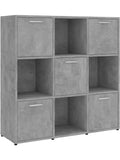 Biblioteca modular de tres niveles con espacio para archivadores, gris hormigon